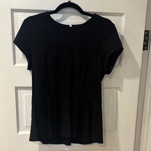 Saks Fifth Avenue Black Label Classic Peplum Black Blouse